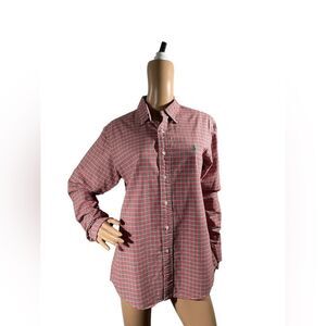 Polo Ralph Lauren Red Custom Fit Button Down Long Sleeve Shirt Men's Size M